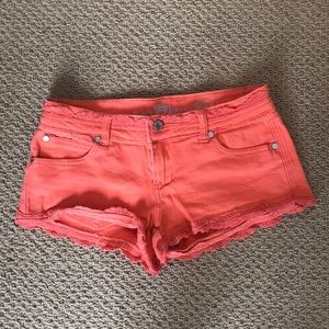 Salmon lace shorts!